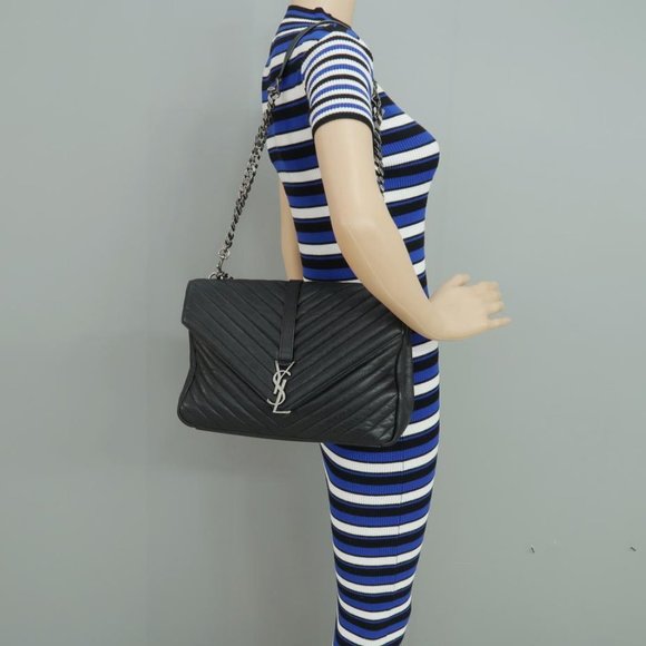 SOLD Saint Laurent Black Large College Bag - Picture 2 of 12